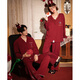 Gong Die Light and Soft Disney Mickey Red Couple Pajamas Women's Long Sleeve Newly Married Year of Home Clothing for Men