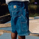 Carhartt flat Cahart wash black work denim shorts Black 6623 28