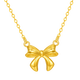 Saturday blessing yellow 18K gold bow necklace birthday gift for girlfriend C0616244 40+5cm