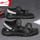 Pull back sandals men's 2025 new spring trend outdoor durable beach shoes men's driving and working wading sandals men's shoes black-WSL(WZ)-1049 39