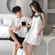 Heyu 2 set price pajamas summer cotton short-sleeved sexy suspender pajamas women's thin men's home wear set HC-9902 170 women's M + men's L