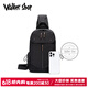 Walker Shop男士胸包单肩斜挎包新款轻便牛津布挎包休闲运动腰包骑行包潮背包 黑色