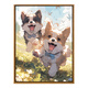 
Enbaole cute dog DIY digital oil painting hand-painted color oil color decompression hand-decorative hanging painting SJ12859 30*40cm stretched thick solid wood inner frame