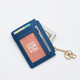 Kangaroo (KANGAROO) Korean version of small card bag for women simple and fashionable mini wallet with key ring coin wallet ID bag card bag trendy pink
