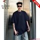 
Woodpecker heavy pure cotton short-sleeved T-shirt for men in summer American high street small neckline round neck black solid color inner base shirt men K17080 white S