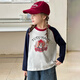 Children's clothing children's long-sleeved T-shirt girls raglan sleeve bottoming shirt parent-child wear 2025 spring new style trendy black and white stripes 100_height about 100cm