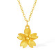 Saturday Blessing Yellow 18K Gold Necklace Sakura Color Gold Necklace Birthday Gift C0616242 40+5cm