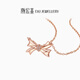 Chao Acer bow 18K gold diamond necklace women's color gold rose gold clavicle chain birthday gift for women chain length about 45cm