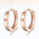 Yue Bu Lao Phoenix Gold Store Gold Earrings Plain Hoop Imitation Rose Gold Colored Gold Earrings for Women Simple Korean Gold Ring Earrings Pair of 18k Rose Gold Earrings