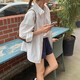 Lazy style long-sleeved sunscreen shirt for women in summer and autumn Korean loose layered tops versatile casual shirt jacket Pink M Recommended 90-105 Jin [Jin equals 0.5 kg]