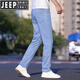 Jeep Spirit Jeep Ice Seidenlicht Farbe Jeans neue Sommer Stretch losen gerade Geschäft High-End-Casualhose 9767 Mittelblau [Tianshi] Stil 29 [Warteumfang: zwei Fuß zwei]