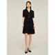 JUZUI commuting texture pleated suit jacket summer style JWDX40514 plain black M