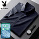 Playboy Hielo de alta gama Camisa fría Cool Camisa de manga corta de manga corta Fina delgada no resistente a la luz anti-Wrinking Light Luxury Professional Business Casual Camiseta Camiseta Auténtica CX6212 Mangas largas moradas + CX6212 M (160)