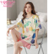Modal pajamas for women in summer new short-sleeved shorts two-piece set sweet gradient summer simple casual home clothes can be worn outside YZT9859 L women's style
