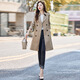 Autumn trench coat women's autumn Korean style loose casual mid-length top AT3212-1 Khaki 2XL