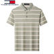 Tommy Shekelly Tommy Mula Silk Kurzarm T-Shirt Männer 2025 Sommer gestreiftes Middel mittlere Alters-Outfit Polo Shirt Männer 826 Green M 165 [Vorgeschlagen 100-125 Jin [Jin gleich 0,5 kg]]