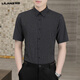 Lilang Herren neuer Sommerstil 2025 Mode Hot-Free Cool Feeling Bambus Fasern Nadelstreifen kurzärmelige Licht Shirt White M.