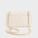 CHARLES&KEITH25夏新品时尚菱格链条单肩斜挎小方包七夕礼物CK2-20671747 Cream奶白色 S