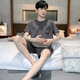
Wood Di Xiao Summer Men's Short Sleeve Pajamas Thin Cotton Casual Plus Size Teen Home Clothes Men's Loose Cover D9928 L Men