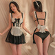 Viele sexy Dessous weibliche sexy suspender Perspektive Rückenless Maid -Anzug Uniform Set 9734 Schwarz One Size