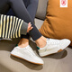 Belle-Ta Series Brands Small White Shoes de taille brisée pour femmes 2023 Spring Nouvelles chaussures pour femmes polyvalentes printemps et automne à semelles plates décontractées 1585 Camel 38 Sports Shoe Taille