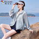 Woodpecker sunscreen clothes for women in summer 2025 new loose and versatile hooded breathable sunscreen jacket for sunscreen jacket blue thin thin thin average size 80-130Jin [Jin equals 0.5 kg]