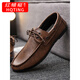 HQTING Honglongfly Doudou Shoes Mens's Thin Business Casual Leather Shoes 2025 Тенденция Новая мужская ленивая мягкая подошва YL-D882 Brown 41