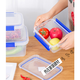 Mengyier Caja de refrescos transparentes Caja de plástico rectangular de plástico de gran tamaño con caja de almacenamiento de alimentos congelados de cocina de hotel, estilo de alta gama 9928 Style Pressing 30L