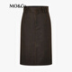 MO / CO. [Série Noir] Jupe 2025 Automne Nouveau produit Velvet fumé rétro avec courroie MBE3SKT023 BRORN S