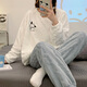 GTYUWVG睡衣冬季女款珊瑚绒加厚加绒长袖可爱宽松法兰绒家居服套装可外穿 12401# M  75-100斤
