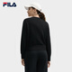 FILA official women's braided jacket 2025 autumn new fashion casual and comfortable V-neck sweater cardigan, black - BK 2XL 180/96A/XXL