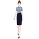 
Washing hip skirt professional suit gray shirt suit waist-closing top high-end front desk work administrative work clothes summer gray short-sleeved shirt (17087) S
