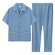KuZHANG (KUZHANG) men's pajamas summer short-sleeved pure cotton thin loose plus size casual youth home clothing suit can be worn outside g3884 blue-short-sleeved trousers L Recommended 100-120Jin [Jin equals 0.5 kg]