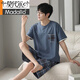 Modal masculino de pijamas para hombres puro primavera de algodón, verano y otoño pantalones cortos de gran tamaño pantalones pantalones cortos de tamaño jóvenes de moda para jóvenes DGG-Z679 9347 L [recomendado 100-130Jin [Jin equivale a 0.5 kg] desgaste]