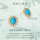 IL&CO Youke S925 Silver Natural Turquoise Pendant Necklace Women's Light Luxury Clavicle Chain Birthday Gift for Girlfriend S925 Silver Turquoise Earrings Pair