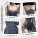 Feimushuang Skating Silk Sexy Simple Suspender Jirt 6625 Sexy Exposed Groove Chightgown de grande taille 20 / Pack de taille égale gris [jupe d'élingue + T-pantalons] Égalité