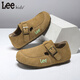 LEE KIDS Children's Shoes Autumn New Children's Wear-Resistant Casual Shoes for Boys and Adults One-Piece Birkenstock Shoes Soft-soled Leather Shoes for Girls Camel 26 Recommended Foot Length 160mm