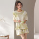 Langsha Pyjamas für Frauen 2025 Sommer Super Soft Laisele Tiansi Baumwolle kurzärmelige Anzug lose und frische Heimkleidung 1289 m [Vorgeschlagen 85-105jin [Jin ist 0,5 kg]]