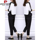 Pier Cardin Traje de moda pequeño para mujeres en verano, estilo femenino y reductor de la edad, pantalones delgados y sueltos de nueve puntos para mujeres. White <9928> M <sugerido 80-100>