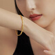 Chuhuang 9999 pure gold-plated silver ring bracelet gold store same style solid 24k gold non-fading gift for girlfriend on Valentine's Day 4mm wide - 62 ring opening 135-160 Jin Jin equals 0.5 kg, high quality