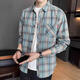 Xiangge Guangdong-Hemd-Hemd-Langarm-Sommerplaid 2025 Frühlings- und Sommer-neuer Stil Trendy Lose Casual Shirt Thin 9902 Green M [Empfohlen 90-110jin [Jin ist ungefähr 0,5 kg]]