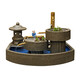 Japanese-style bamboo flowing fountain courtyard balcony decoration Zhaocai indoor water view fish pond stone trough landscape landscaping ornaments Purchase 9934