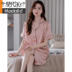 
Modal nightgown for women in summer ice silk short sleeve thin shirt cardigan pajama skirt feeling summer simulated silk mid skirt 9902 wheat flour L