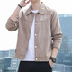 Airmiuu International Brand Jacket Men's Spring and Automn 2025 Nouvelle veste de chemise de travail en daim Slim-Fit [] K12806 KAKI Fleece (emballage de boîte-cadeau) M [90-120Jin [Jin est égal à 0,5 kg]]]