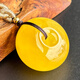 Yuzhi 1 object 1 certificate 1 shot natural Russian chicken fat yellow beeswax safety buckle pendant for men and women amber pendant 5.46g G5528 rare collection about 24*14 mm