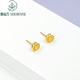 Shunfusheng SOENFUSE 24K gold earrings for women gold 999 pure gold new love transfer earrings mini small earrings 18K ear stick gold