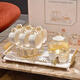 Sanqihu Light Luxury Cup Set Home Living Room Питьевая вода чайник Перемещение нового дома набор для чая Свадебная кукла Light Luxury 1 Tea Cup 1 Disc 1 Spoon Обычная упаковка 1049