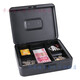 
XMSJ Iron Box with Lock Money Box Small Tool Box Seal Box Document Box Iron Box No. 15865 New Password Lock Medium Frosted Black