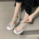 Women's shoes 2025 summer new breathable and lightweight Mary Jane Velcro one foot thick sole anti-slip slow step mother's shoes YGNX-677 blue 35