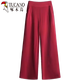 Spechts Sommereis-Seide Weitbein Hosen Dünne Frauen 2025 Neues Fett MM hoher Taille schlanker lässiger, gerade leges Hose Burgund M Empfohlen 90-105jin [Jin gleich 0,5 kg]